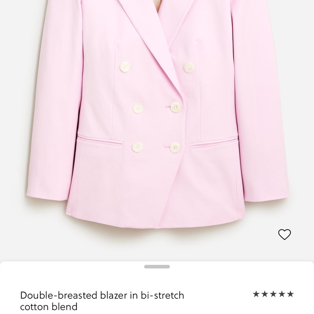 J. Crew Light Pink Double-Breasted Blazer